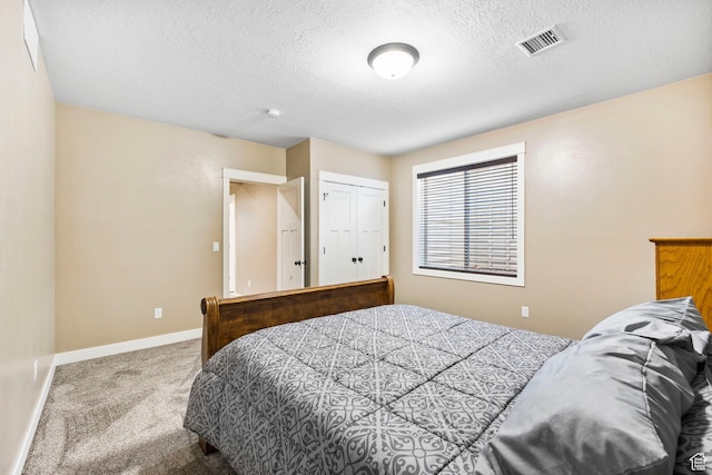 1125 S 400 E, Salem, UT 84653 - carpeted bedroom featuring visible vents, baseboards, a closet, and a textured ceiling