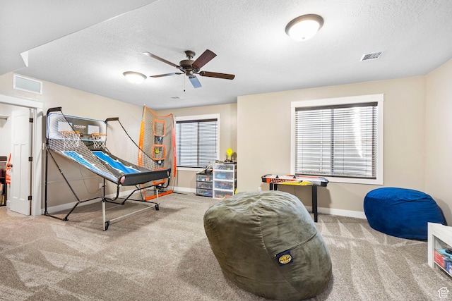 1125 S 400 E, Salem, UT 84653 - recreation room with visible vents, ceiling fan, and carpet floors