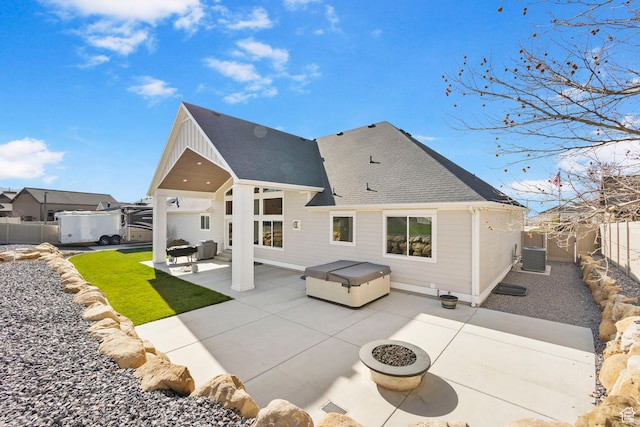 1125 S 400 E, Salem, UT 84653 - back of house featuring a patio, a fenced backyard, a gate, and a hot tub