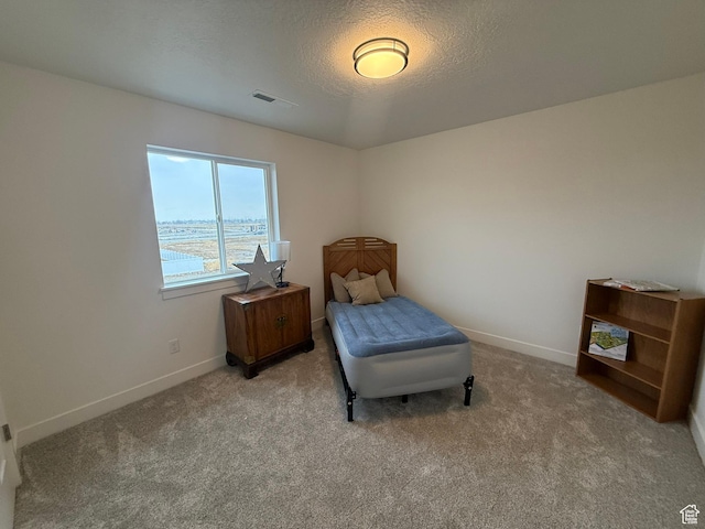 3758 W Alder Ct, Taylor, UT 84401 - bedroom with a textured ceiling, carpet flooring, baseboards, and visible vents