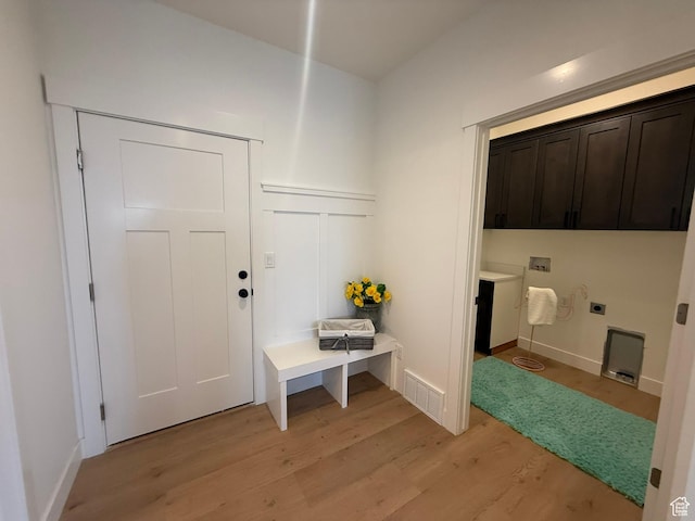 3758 W Alder Ct, Taylor, UT 84401 - mudroom featuring light wood finished floors and visible vents