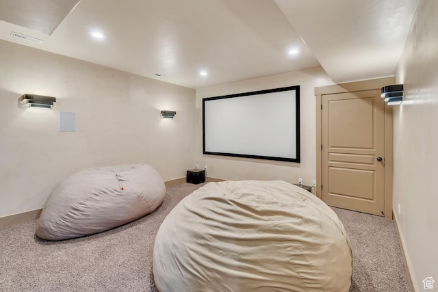 4071 S Sandpiper Ln, Saratoga Springs, UT 84045 - carpeted cinema with recessed lighting, visible vents, and baseboards