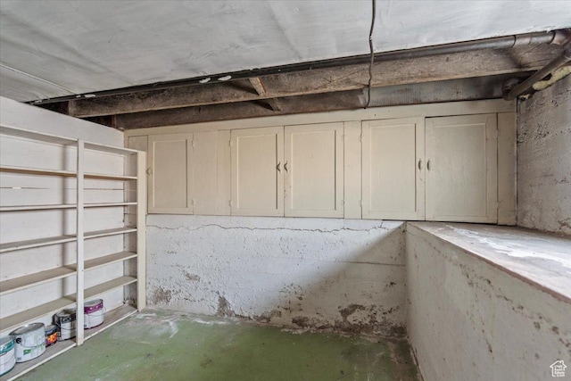 view of unfinished below grade area