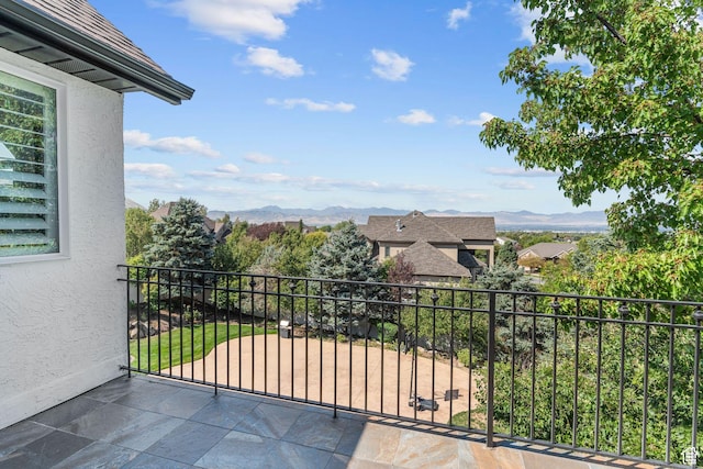 balcony with a mountain view