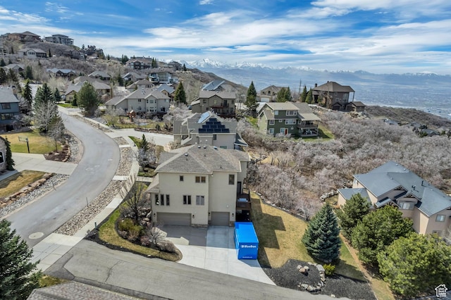 aerial view with a residential view