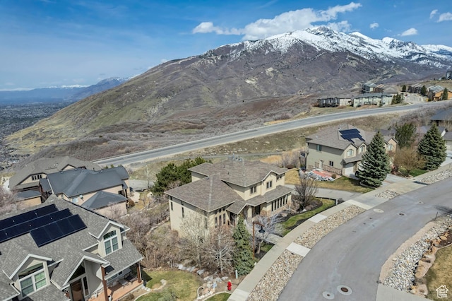 view of mountain feature with a residential view