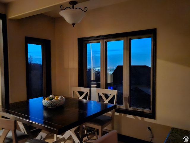 view of dining area