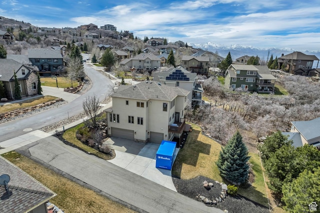 drone / aerial view with a residential view