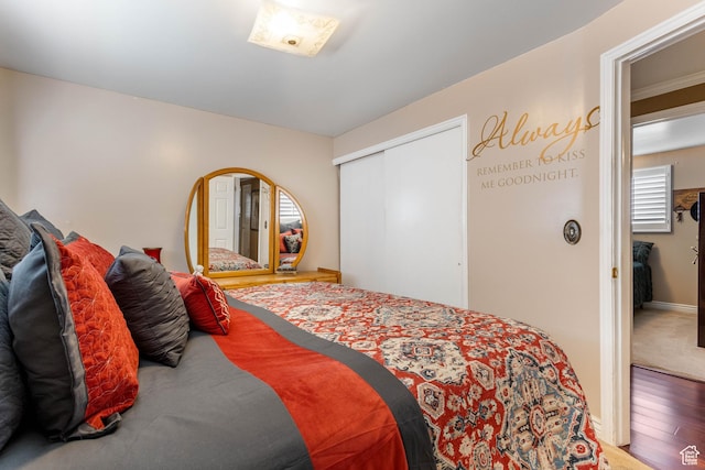 395 Fairlane Dr, Tooele, UT 84074 - bedroom featuring a closet, wood finished floors, and baseboards