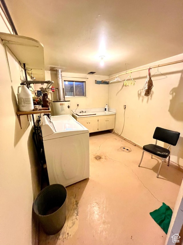 interior space featuring laundry area and water heater