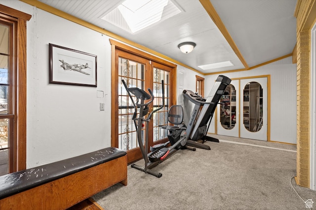 146 W 400 S, Tooele, UT 84074 - workout area with carpet flooring, french doors, and a skylight
