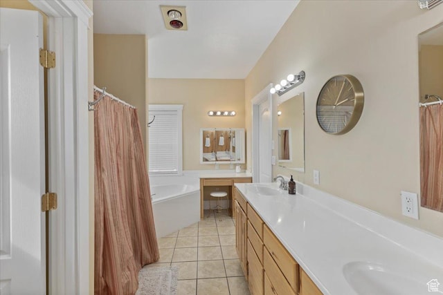 106 N Bear River Blfs, Preston, ID 83263 - full bathroom featuring tile patterned floors, a garden tub, and double vanity