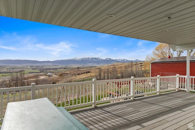 106 N Bear River Blfs, Preston, ID 83263 - wooden deck with a mountain view