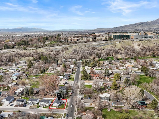 131 Crockett Ave, Logan, UT 84321 - aerial view of residential area featuring a mountainous background