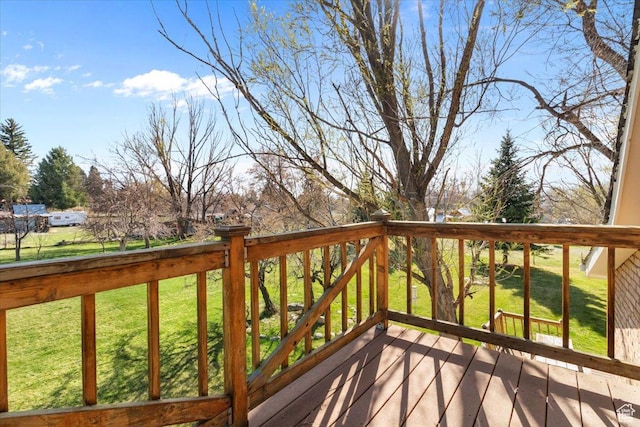 deck with a yard