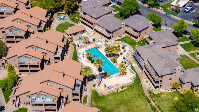 aerial view with a residential view