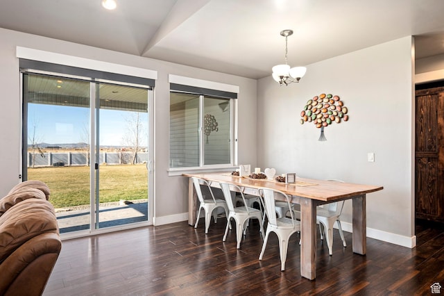 5185 N 600 E, Enoch, UT 84721 - dining area featuring baseboards, an inviting chandelier, and wood finished floors