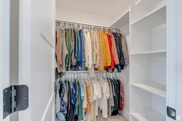 view of walk in closet