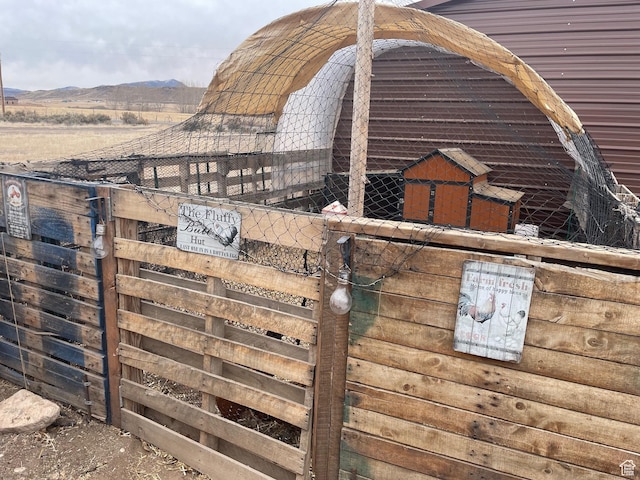 exterior space featuring a mountain view