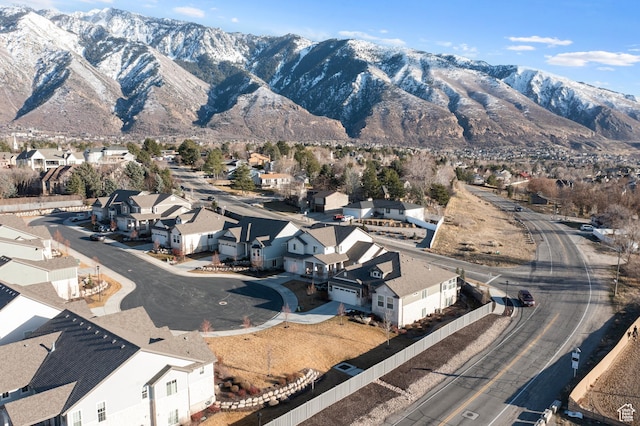 property view of mountains with a residential view