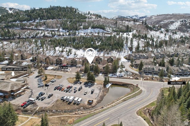 1335 Deer Valley Dr S, Park City, UT 84060 - snowy aerial view featuring a mountain view and a residential view