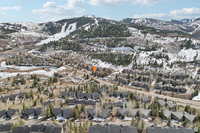 1335 Deer Valley Dr S, Park City, UT 84060 - snowy aerial view with a residential view and a mountain view