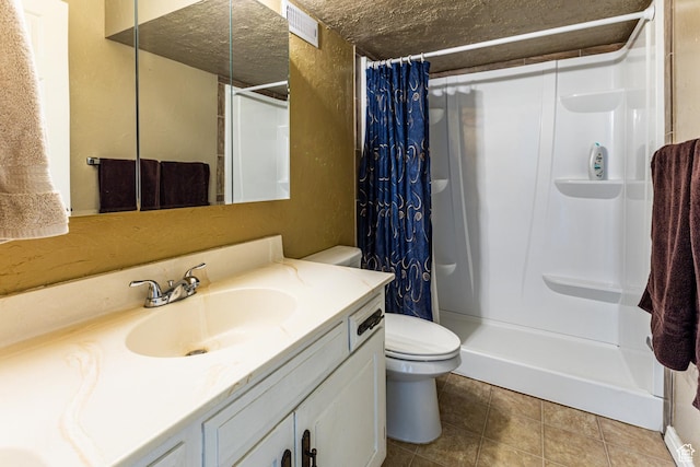 1357 E Ridgewood Ln S, Bountiful, UT 84010 - full bath featuring a shower stall, vanity, visible vents, toilet, and tile patterned floors
