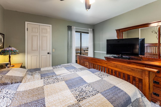 1357 E Ridgewood Ln S, Bountiful, UT 84010 - bedroom featuring a closet and ceiling fan