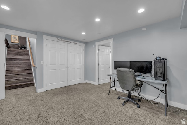 358 W Bricker Rd, Draper, UT 84020 - office featuring recessed lighting, carpet, and baseboards