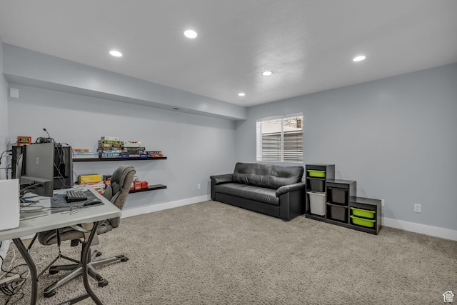 358 W Bricker Rd, Draper, UT 84020 - carpeted office featuring baseboards and recessed lighting