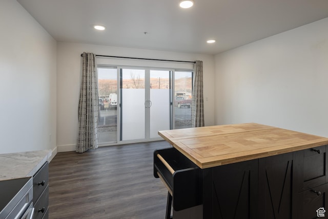 443 Kane Creek Blvd Unit B108, Moab, UT 84532 - interior space with access to outside, baseboards, dark wood finished floors, and recessed lighting