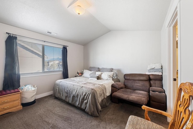 2046 W Fairway Ln, Orem, UT 84058 - carpeted bedroom featuring visible vents, baseboards, and vaulted ceiling
