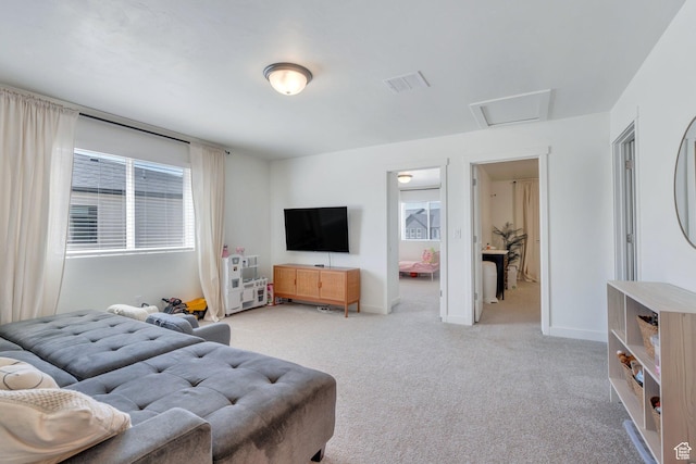 929 S 950 W, American Fork, UT 84003 - bedroom with light carpet, attic access, baseboards, and visible vents