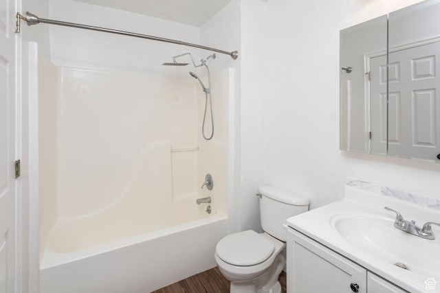 187 E 2300 N, North Ogden, UT 84414 - full bathroom with shower / washtub combination, vanity, toilet, and wood finished floors