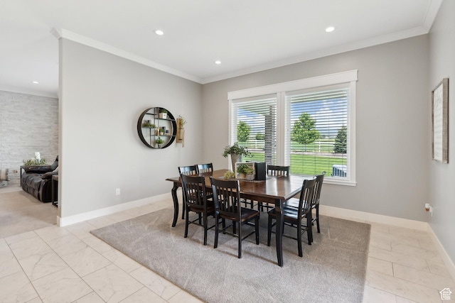 1375 S Red Filly Rd, Heber City, UT 84032 - dining room with crown molding, baseboards, and recessed lighting