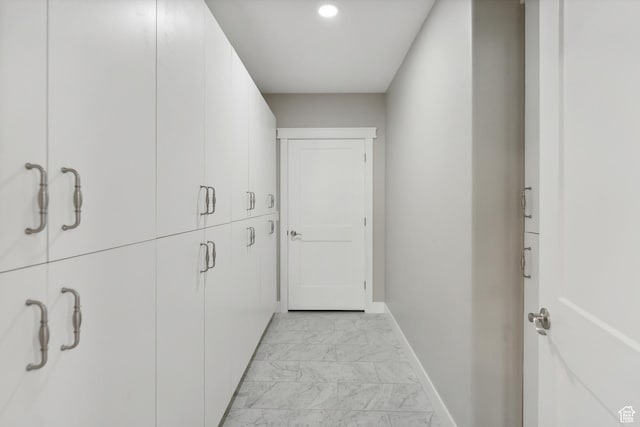 1375 S Red Filly Rd, Heber City, UT 84032 - hall featuring recessed lighting, marble finish floor, and baseboards