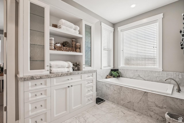 1375 S Red Filly Rd, Heber City, UT 84032 - full bath featuring vanity, marble finish floor, and a garden tub