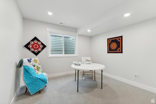 1375 S Red Filly Rd, Heber City, UT 84032 - carpeted office with visible vents, baseboards, and recessed lighting