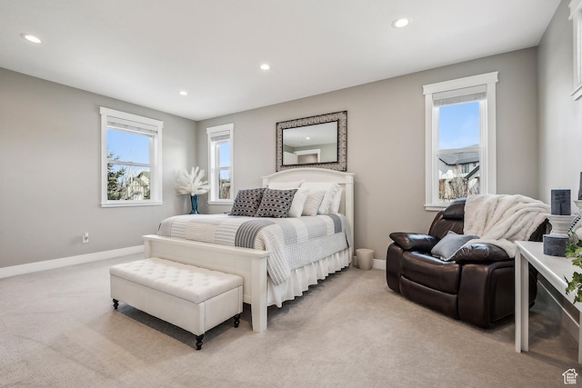 1375 S Red Filly Rd, Heber City, UT 84032 - bedroom featuring light carpet, baseboards, and recessed lighting