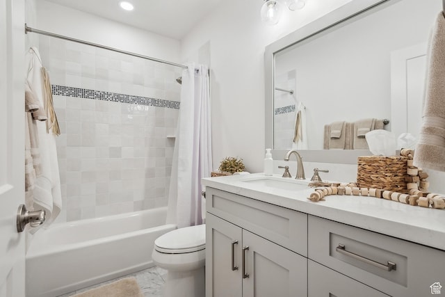1375 S Red Filly Rd, Heber City, UT 84032 - bathroom with toilet, vanity, and shower / tub combo with curtain