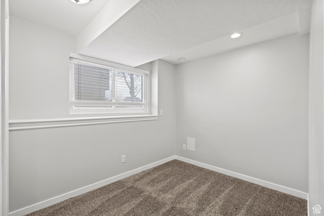 2124 N 2525 W, Clinton, UT 84015 - carpeted empty room with baseboards, recessed lighting, and a textured ceiling