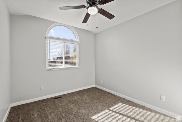 2124 N 2525 W, Clinton, UT 84015 - empty room featuring ceiling fan, baseboards, visible vents, and carpet floors