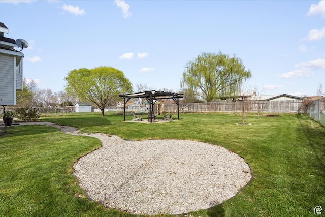 2124 N 2525 W, Clinton, UT 84015 - view of yard with a pergola, fence, and a patio area