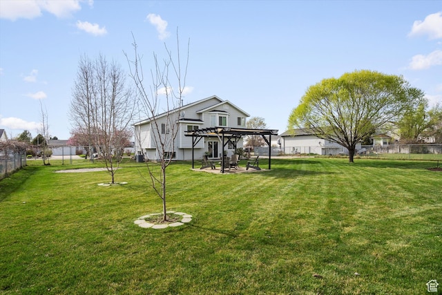 2124 N 2525 W, Clinton, UT 84015 - view of yard featuring fence, a patio, and a pergola