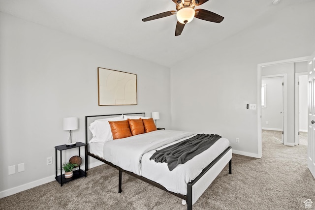 2124 N 2525 W, Clinton, UT 84015 - carpeted bedroom with ceiling fan, baseboards, and vaulted ceiling