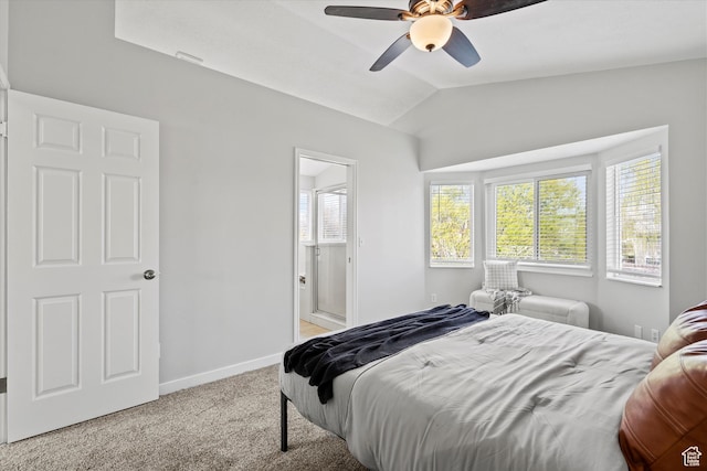 2124 N 2525 W, Clinton, UT 84015 - carpeted bedroom featuring ceiling fan, multiple windows, baseboards, and lofted ceiling
