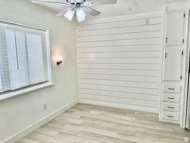 1160 E Telegraph St Unit 126, Washington, UT 84780 - unfurnished room featuring wood walls, light wood finished floors, baseboards, and a ceiling fan