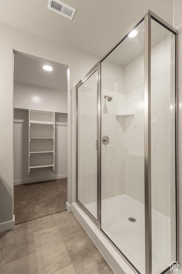 3778 S 4250 W Unit 435, West Haven, UT 84401 - bathroom with recessed lighting, a shower stall, and a walk in closet
