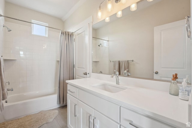 10713 S Lake Terrace Ave, South Jordan, UT 84009 - full bath with shower / tub combo, vanity, and tile patterned floors