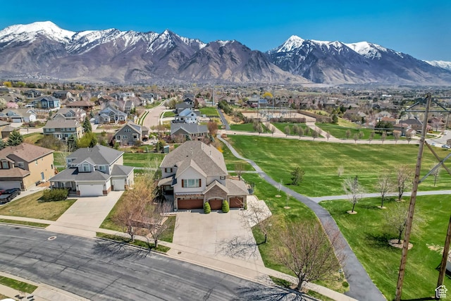 11968 N Ithica Dr, Highland, UT 84003 - drone / aerial view featuring a mountain view and a residential view